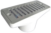 Pool Gutter Drain with Grate 2.5" x 6", White - 542039