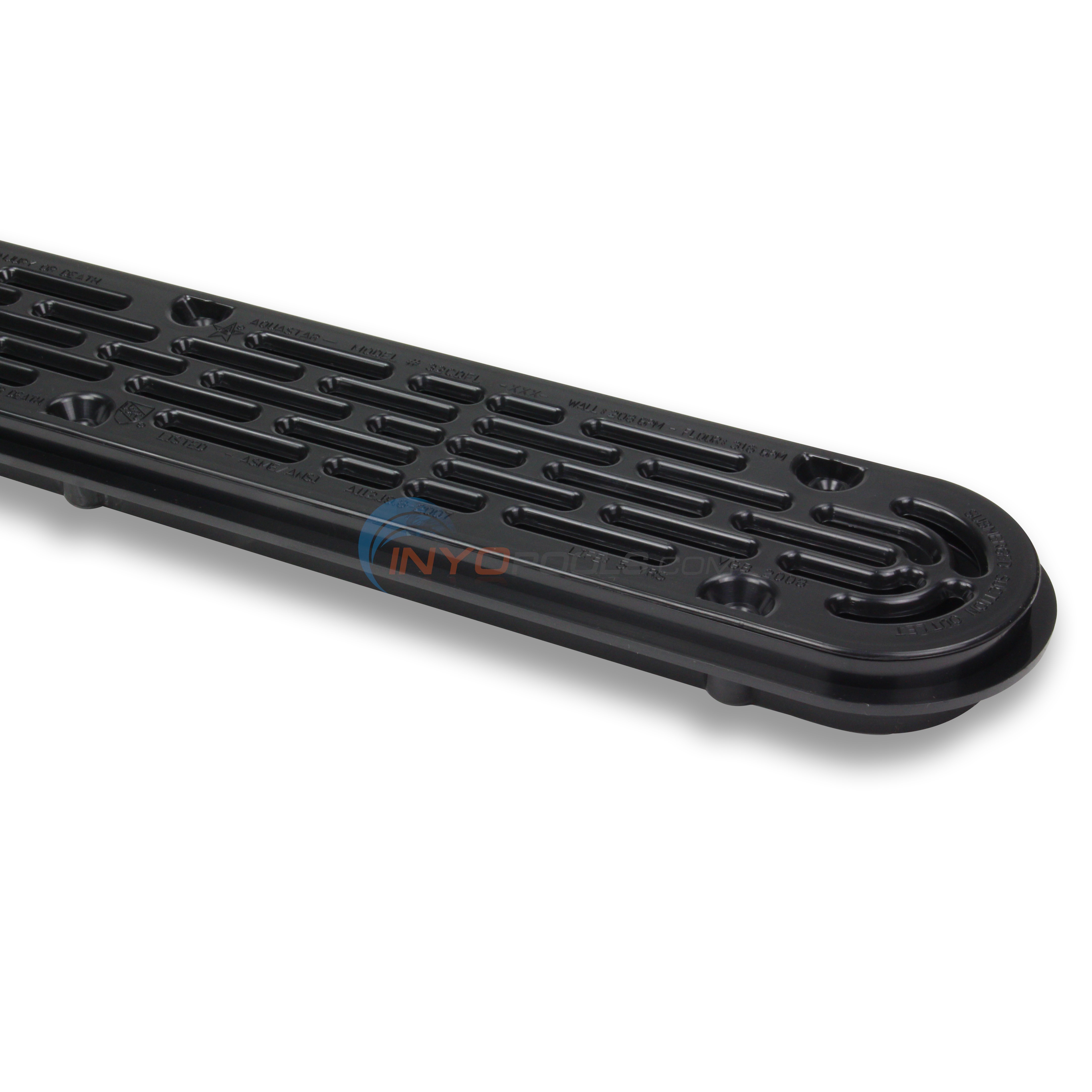 AquaStar 32" Black Flat Grate VGB Pool Channel Drain - 32CDFLFR102