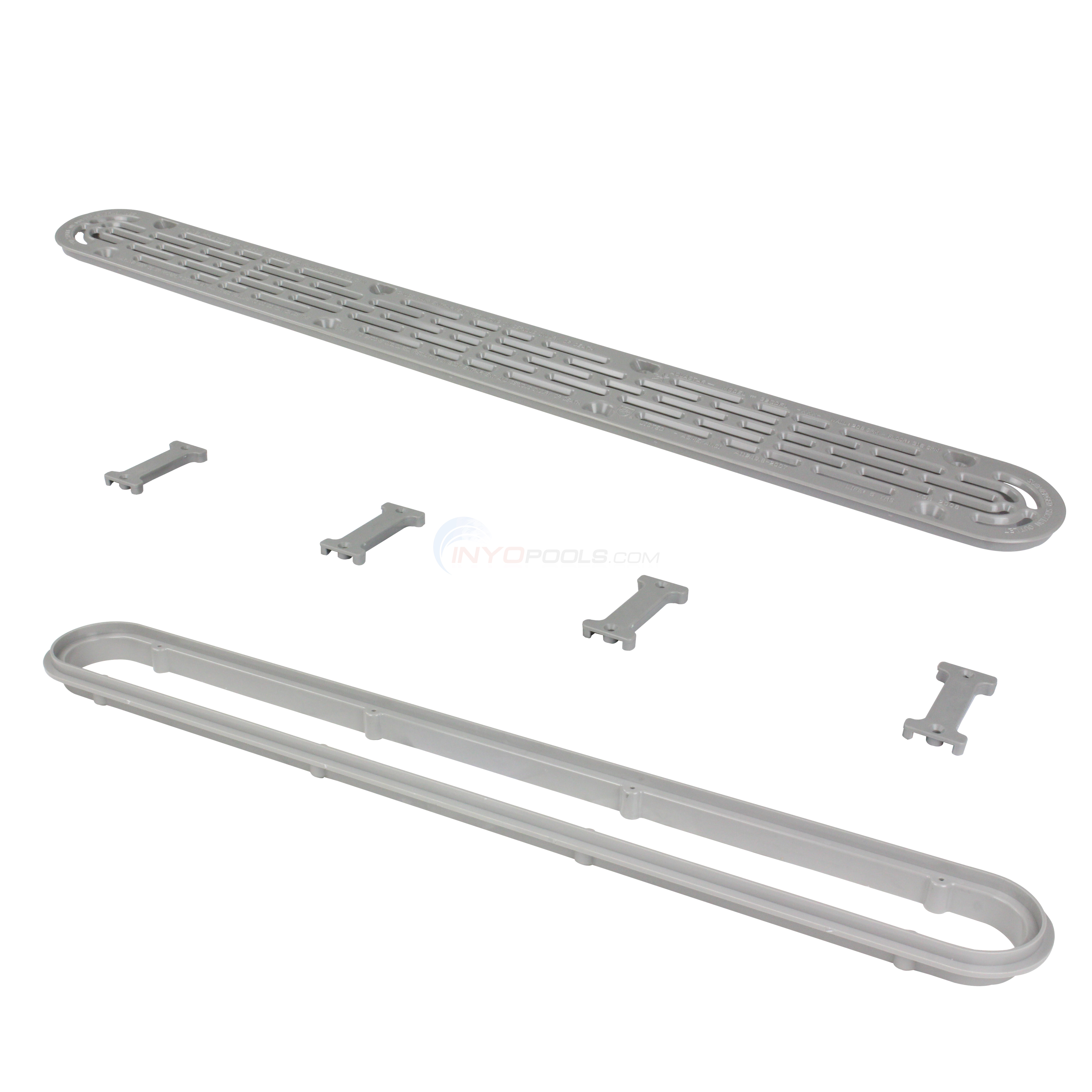 AquaStar 32" Light Gray Flat Grate VGB Channel Drain - 32CDFLFR103