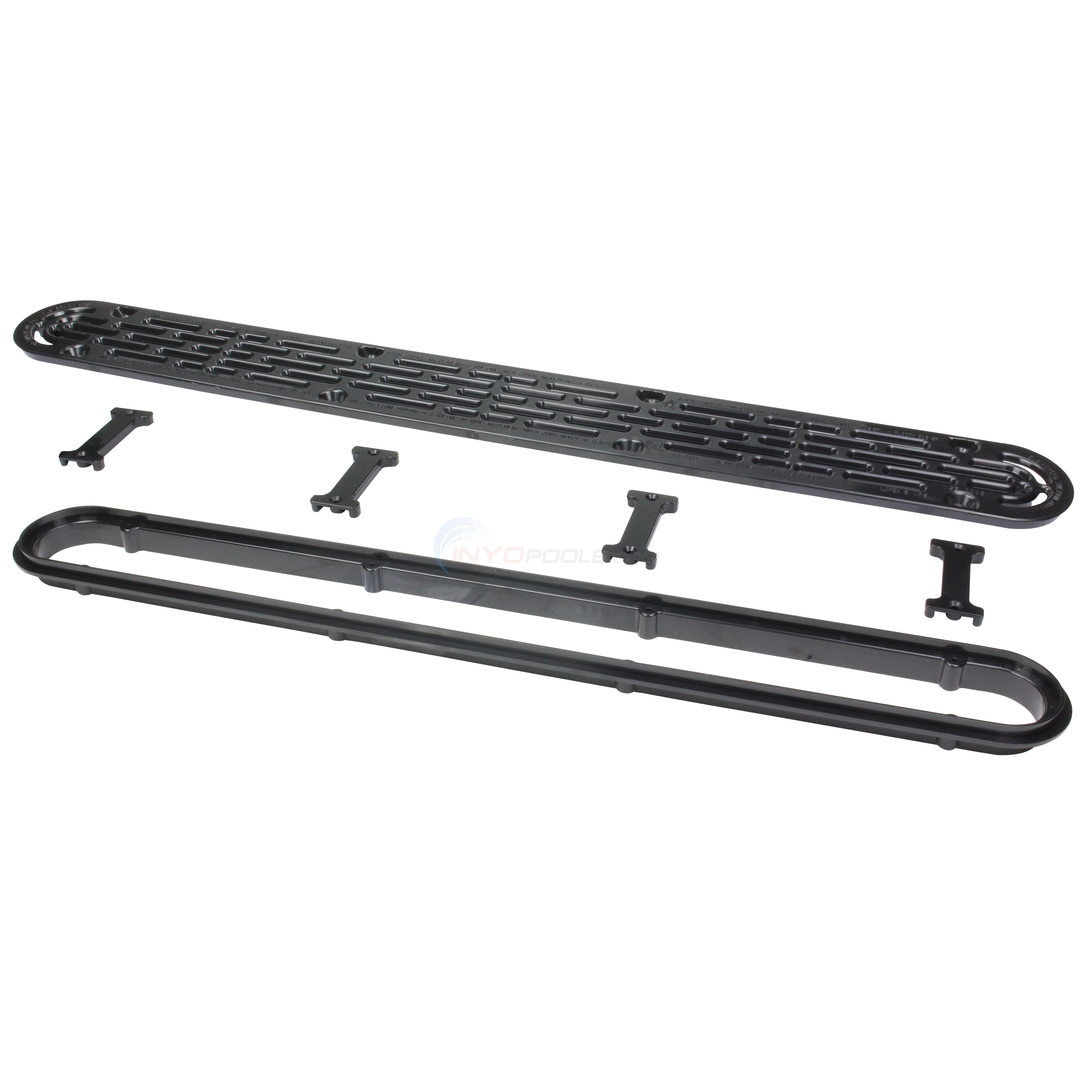 AquaStar 32" Black Flat Grate VGB Pool Channel Drain - 32CDFLFR102