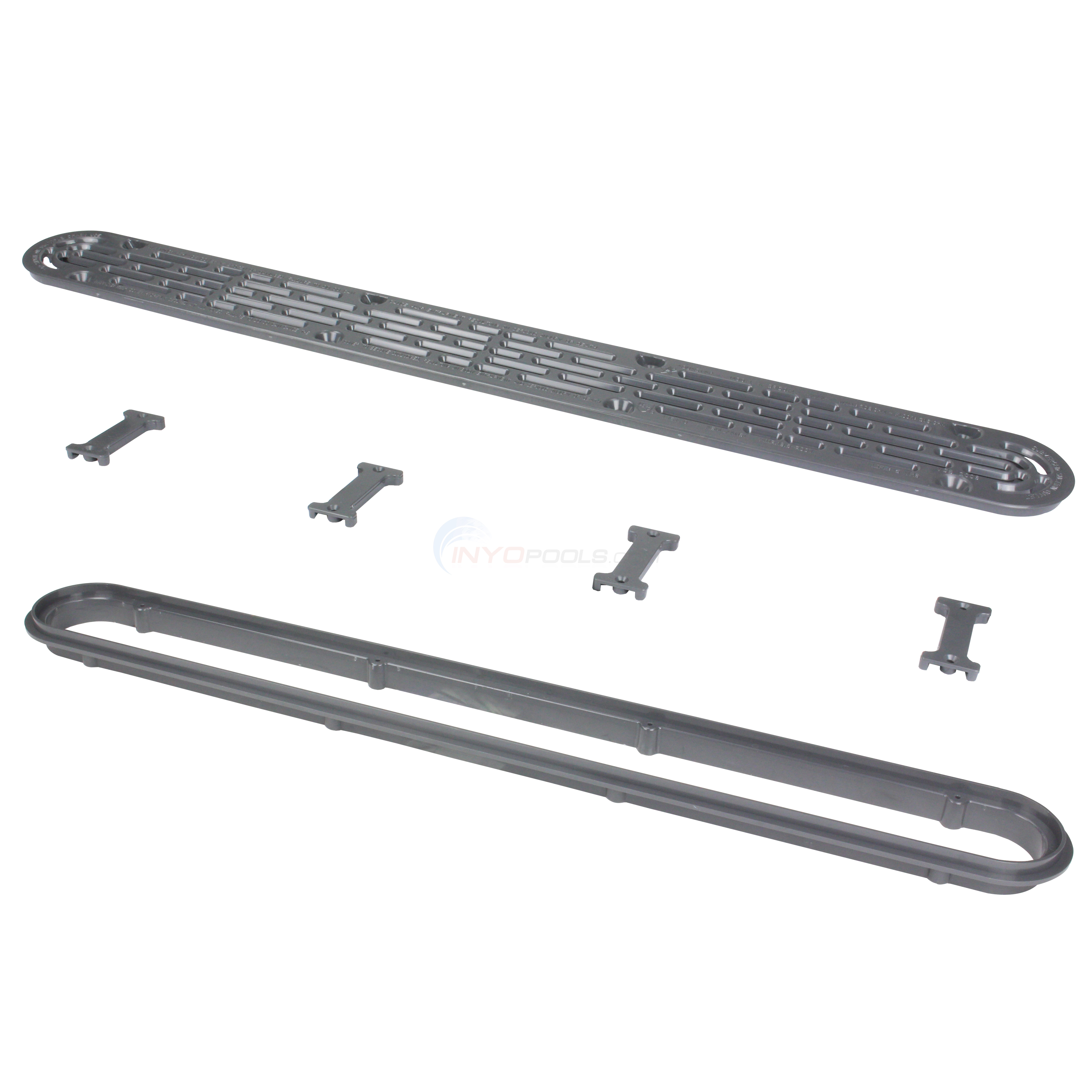 AquaStar 32" Dark Gray Flat Grate VGB Channel Drain - 32CDFLFR105