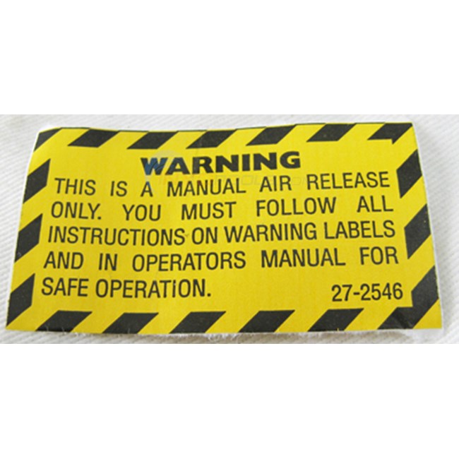 Pentair Label, Warning (272546)