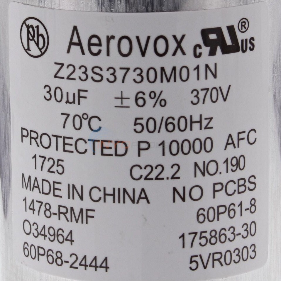 Pool Pump Run Capacitor, 30 MFD, 2444 5VR0303