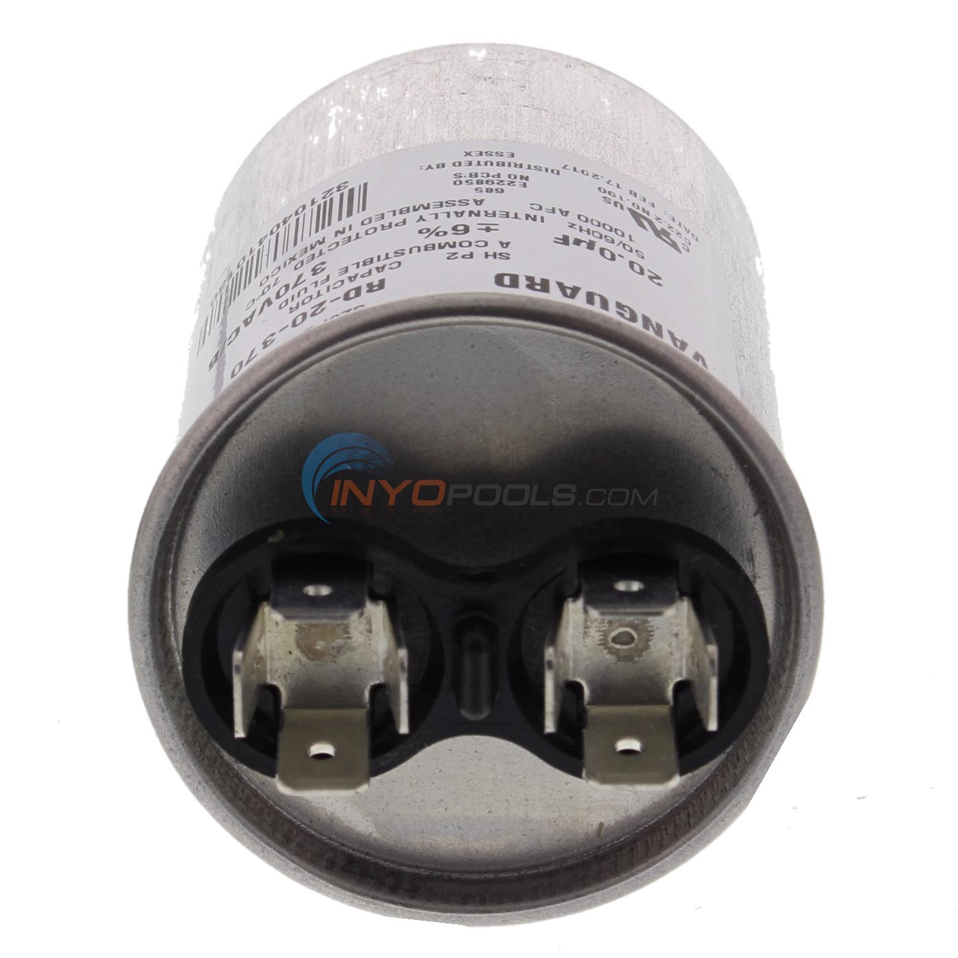 Pool Pump Motor Run Capacitor, 20 mfd, 370 Volt - RD-20-370