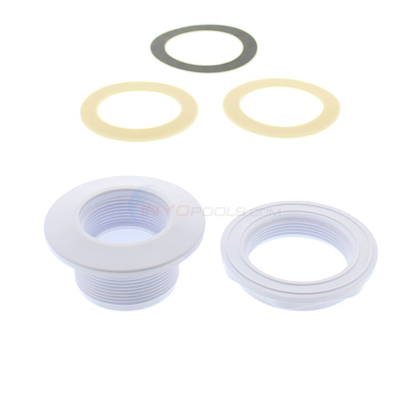 Pentair Fiberglass Wallfitting,Std Bdy,1.5"MPT x 1.5"SPG, White (542414)