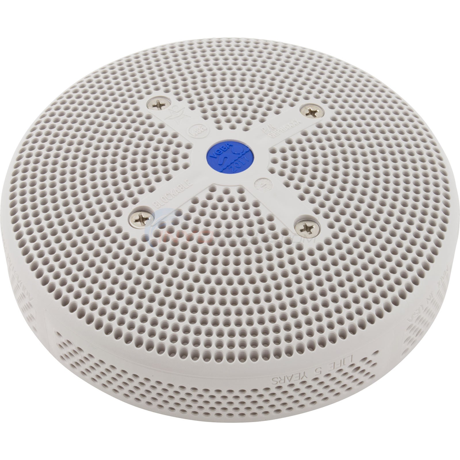 AquaStar HydroAir 6" Replacement Suction Cover with Screws, 224GPM, White - 6HPHA101