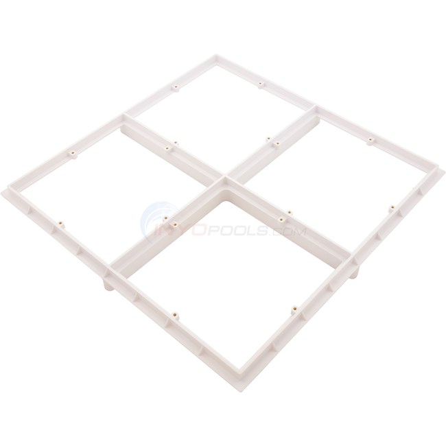 AquaStar Drain Grate, 4-12" Sq, with 24" Square Frame, Anti-Entrapment, White - 24101