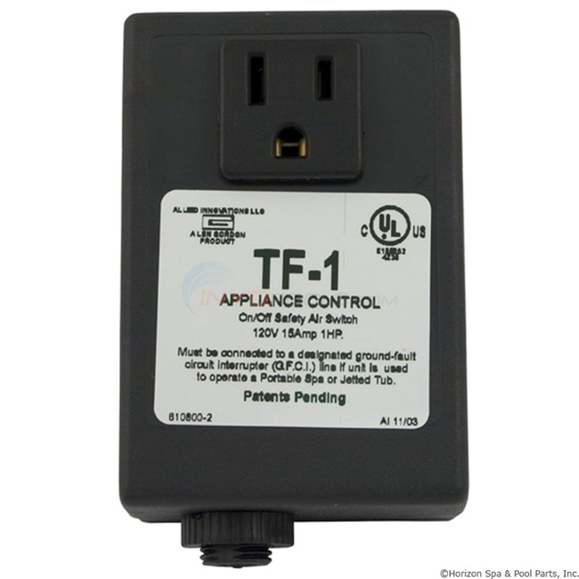 Len Gordon TF-1 Switch, 120V, On/Off, Jetted Tub Control - 910800-001
