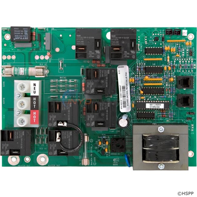 Spa Parts Plus Circuit Board, Jacuzzi Value System - 52213