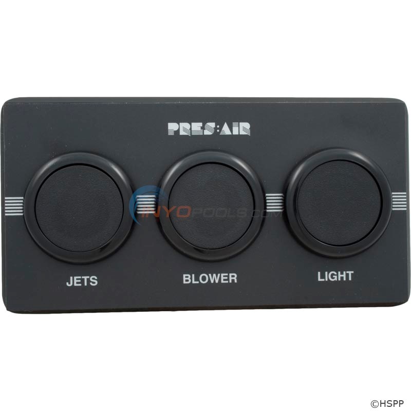3-Button Panel Kit Black (PB318BB3) - INYOPools.com