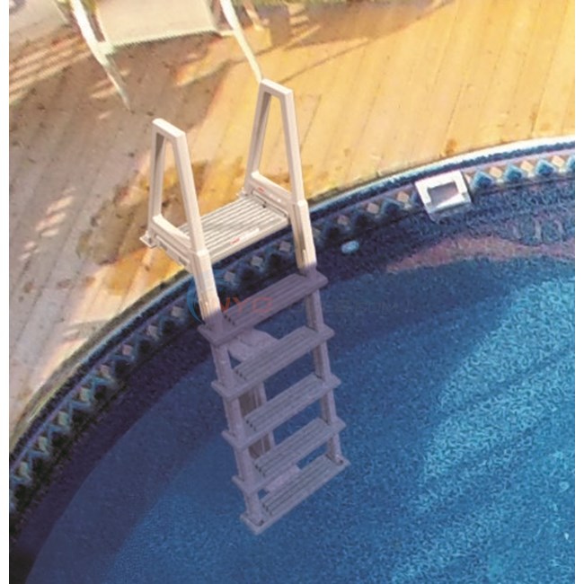 Confer Plastics Eliminator Heavy Duty In-Pool Deck-Mounted Above Ground Ladder, Warm Grey - 6000X