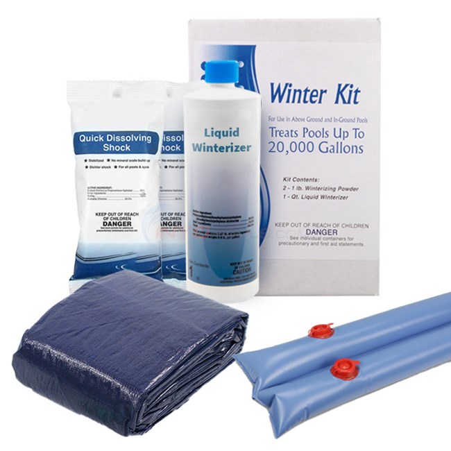 PureLine Winter Pool Cover Kit for 16' x 32' Rect Inground Pool - 8 Year - IGWINKIT16328