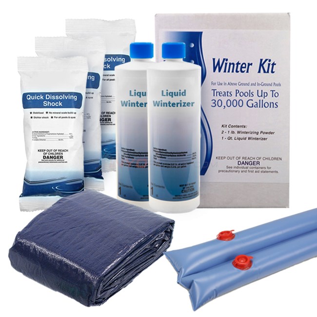 PureLine Winter Pool Cover Kit for 20' x 40' Rect Inground Pool - 8 Year - IGWINKIT20408