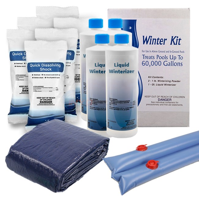PureLine Winter Pool Cover Kit for 30' x 50' Rect Inground Pool - 8 Year - IGWINKIT30508