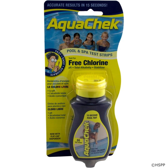 Aqua Chek AquaChek Chlorine 4-Way Test Strips, 50 Strips- NP215