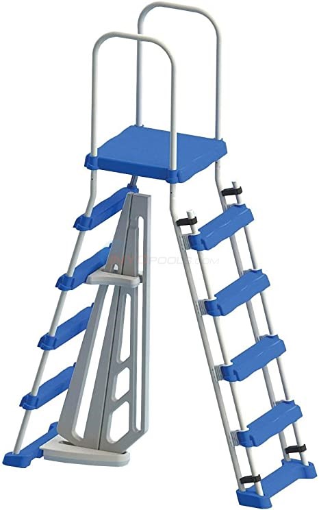 Swimline 48"-52" Wall Above Ground Entry Ladder with Safety Barrier - SWL8795087952L