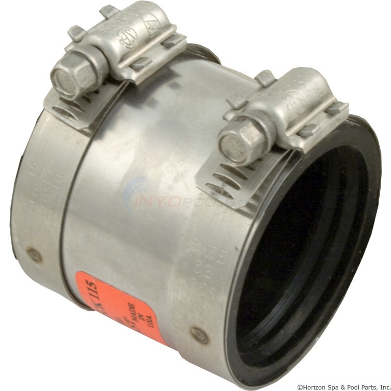 No Hub Coupling 1.5" PVC to 1.5" Copper/1.25" PVC