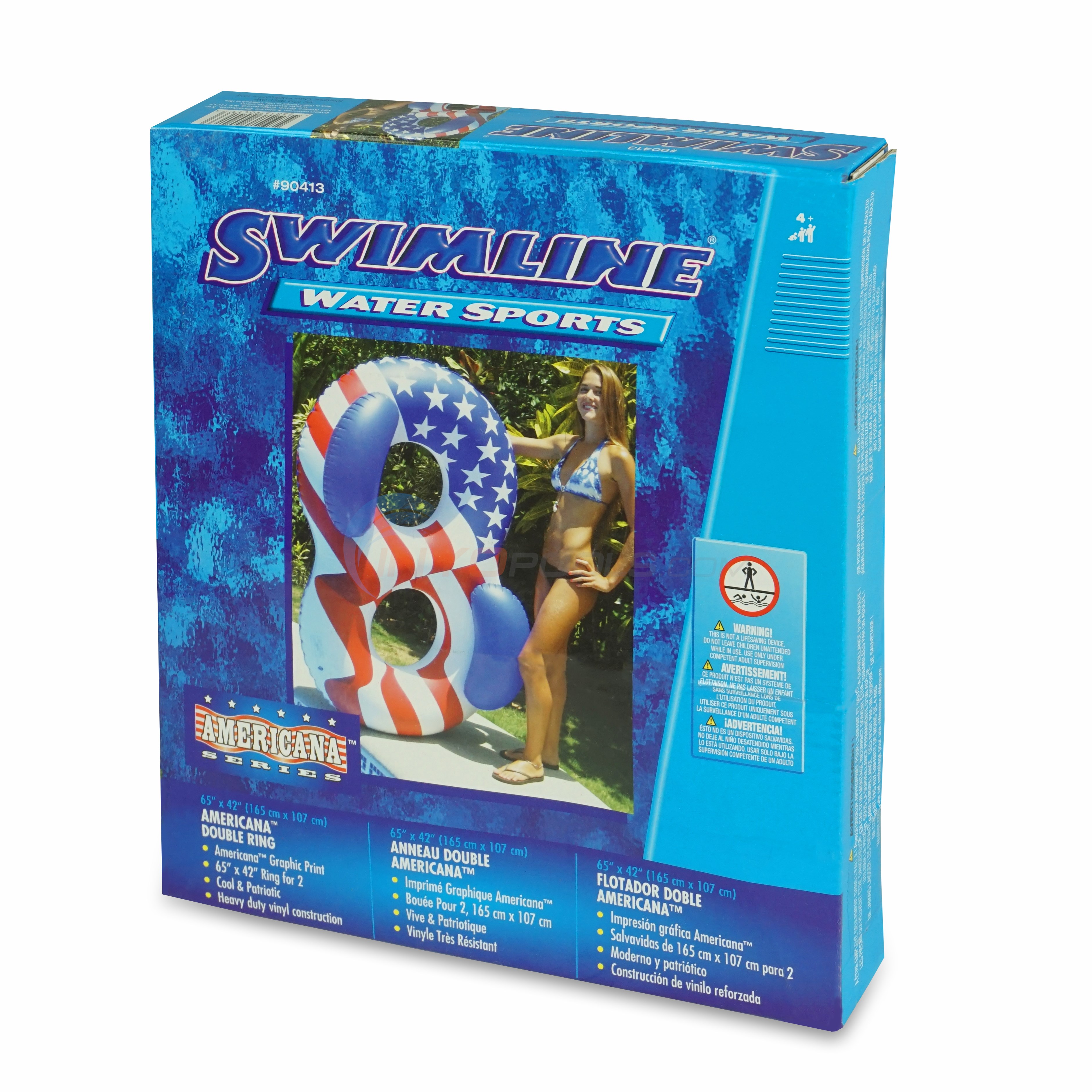 Swimline 65" x 45" Americana Conversation Double Lounger with Back Rest