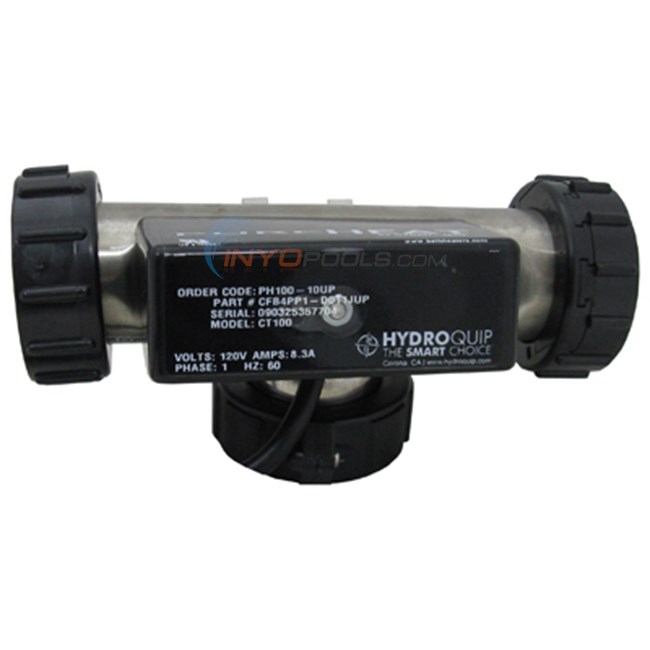 Hydro Quip Bath Heater, H-Q T Style, 115v, 1.0kW, 3ft Cord, Plug - PH100-10UP