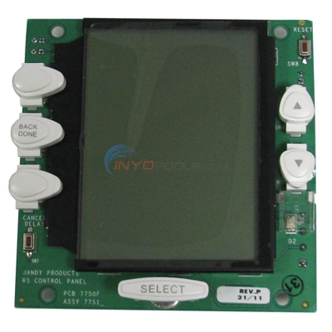 Zodiac Jandy One Touch RS Power Center Board PCB Sub-Assembly with White Buttons and LCD - R0550700