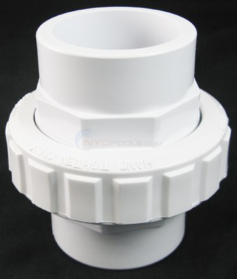 Union, 1-1/2" Slip x 2" Spigot, Flush, White