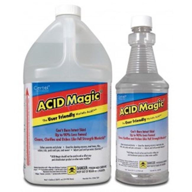Acid Magic - Pool and Spa Muriatic Acid Alternative, Case of Four - 1 Gallon Bottles - USA41