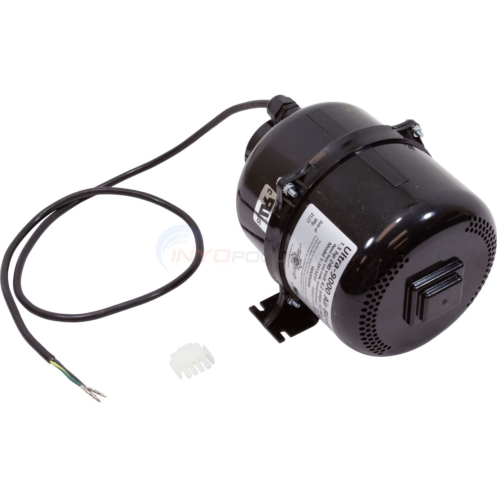 Air Supply Ultra 9000 Spa Blower 1.5 HP, 220V, 4-Pin AMP Plug, 48" Cord 3915231