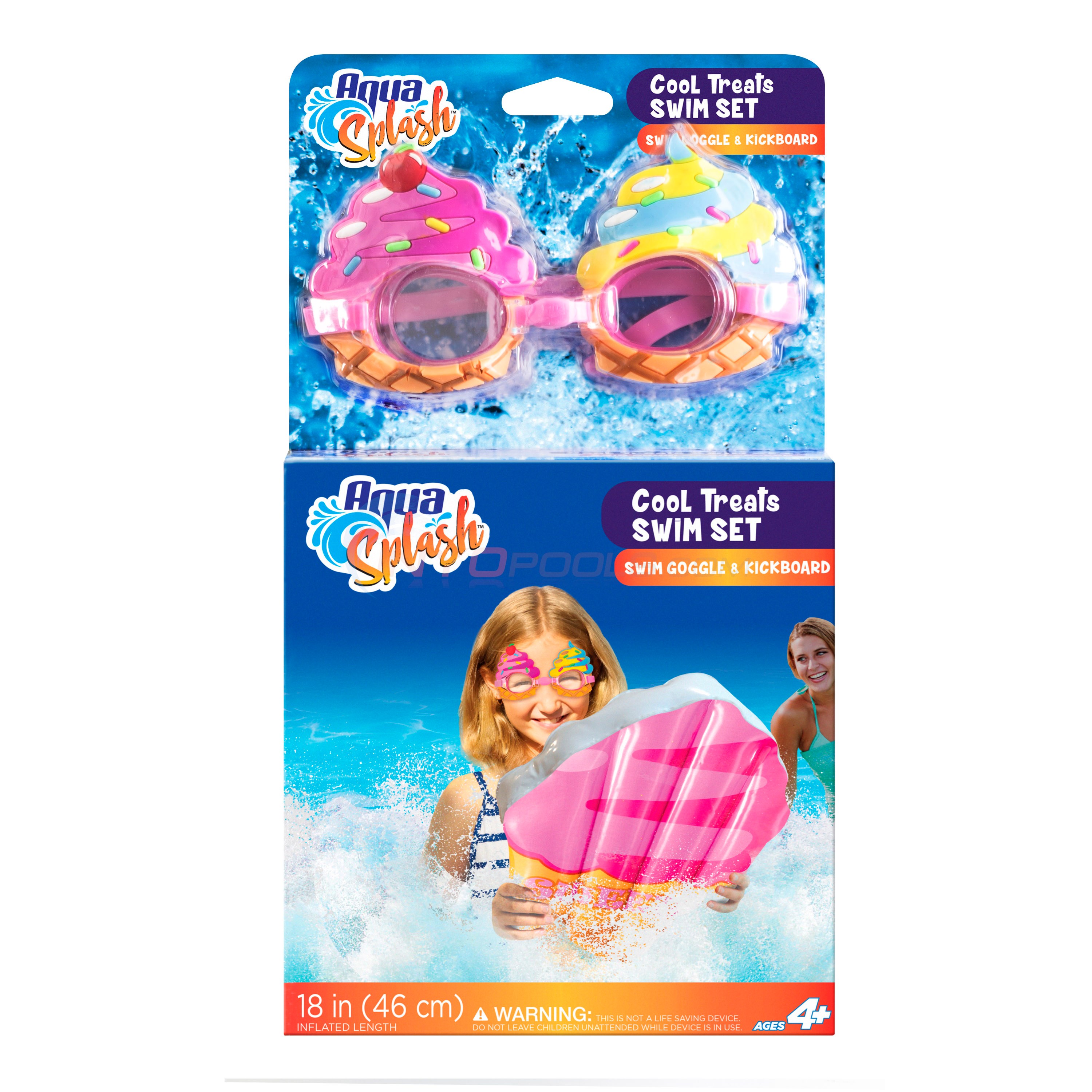 Aqua Cool Treats Swim Set Float for Pools, Inflatable Ice Cream