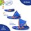 Aqua Leisure SwimSchool Infant Baby Pool Float with Play Activity Toys - Blue/Orange - AZB17357BL