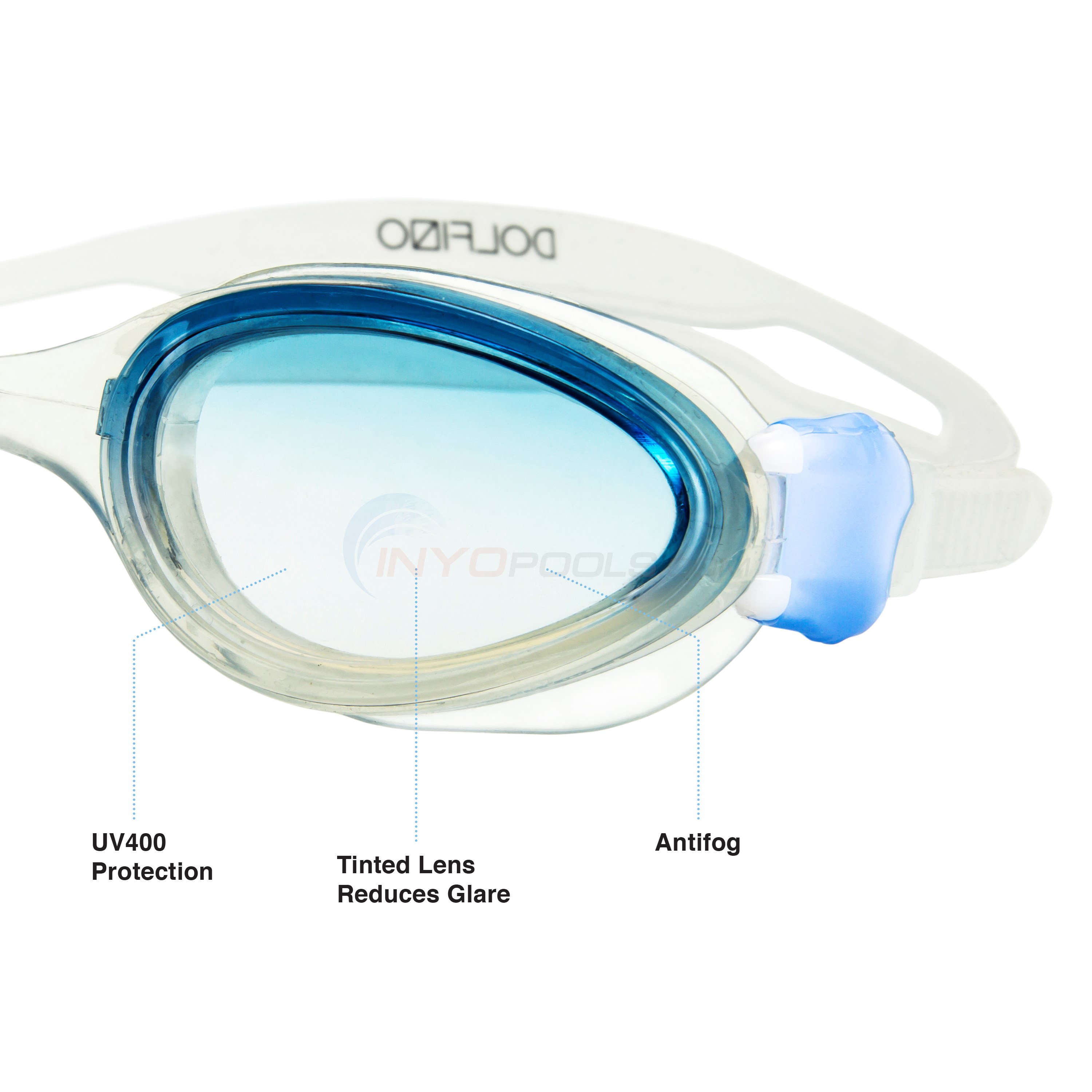 Dolfino Pro Stratus Silicone Swim Goggles Clear/Blue