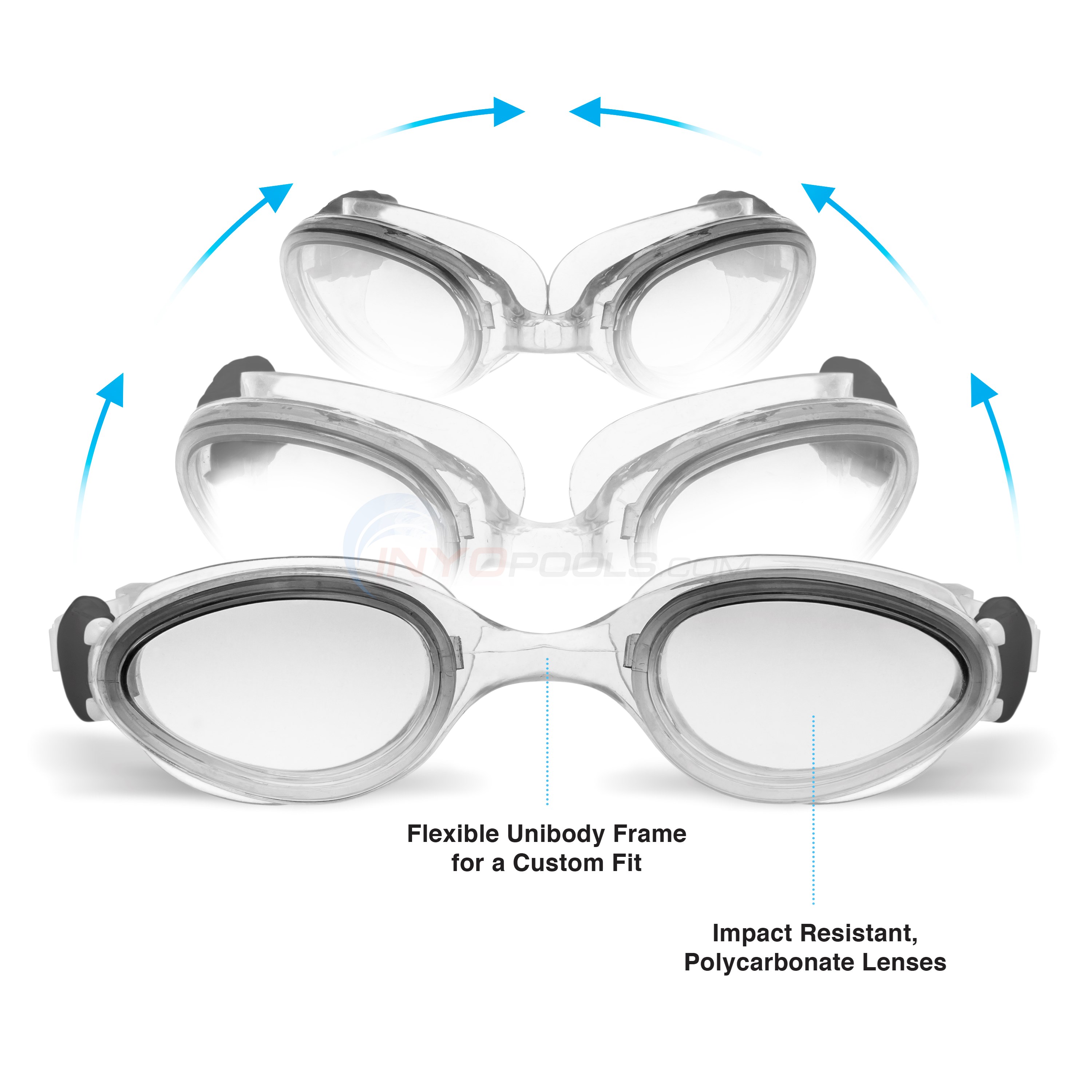 Dolfino Pro Stratus Silicone Swim Goggles Clear/Smoke