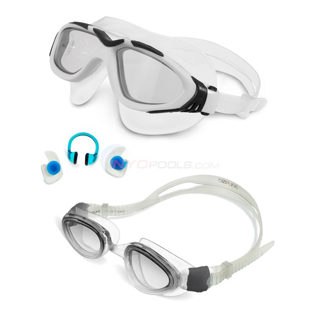 Aqua Leisure Dolfino Pro Combination Goggle Set - Fits Youth & Adult - AZK14866X2