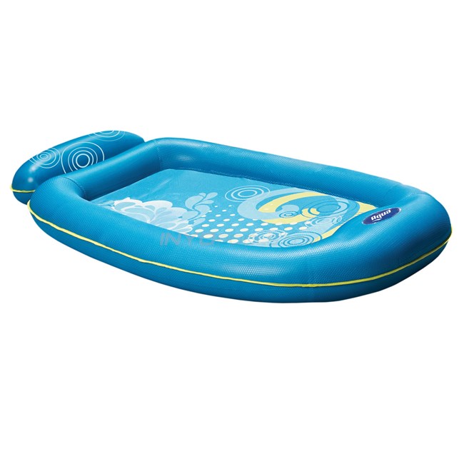 Aqua Leisure Aqua Comfort Water Lounge, X-Large, Inflatable Pool Float with Headrest & Footrest, Bubble Waves - AZL11310WA