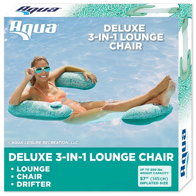 Aqua Leisure AQUA Mosaic 3-in-1 Pool Chair Lounge - Green Mosaic - AZL17010