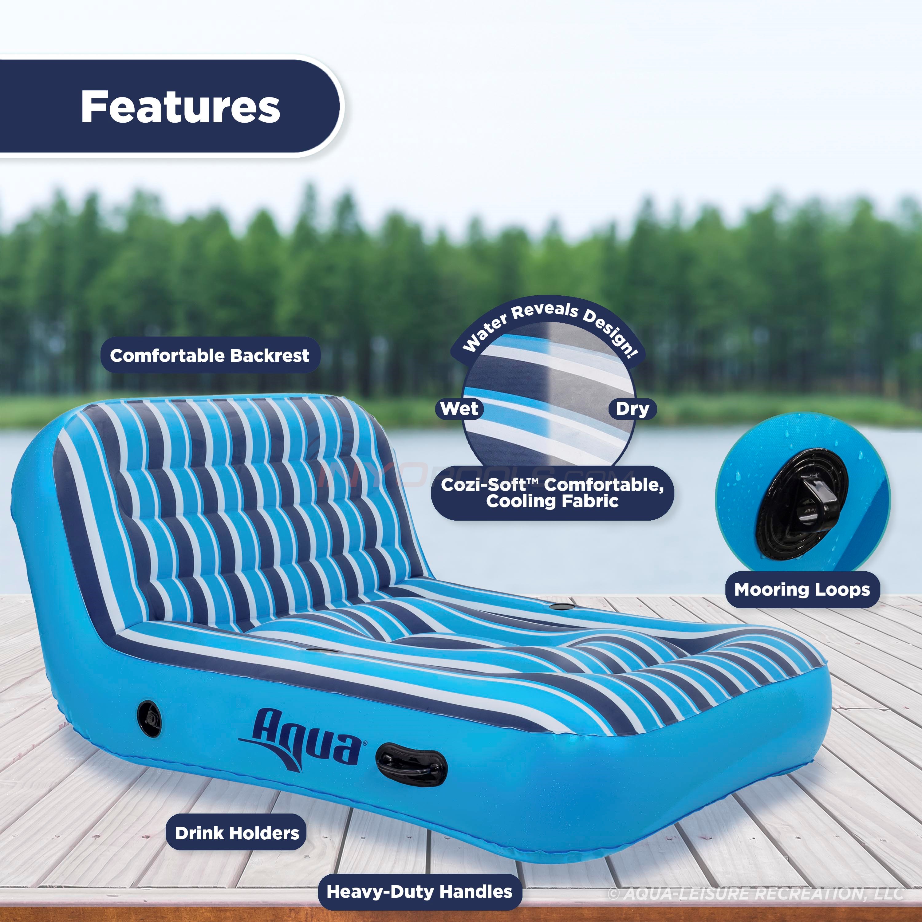 Aqua Ultra Comfort Pool Lounger Navy/White Stripe