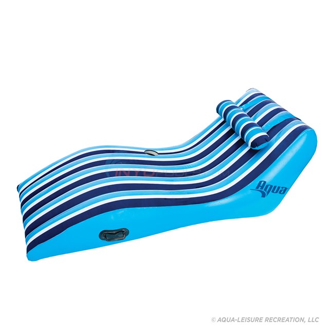 Aqua Leisure Aqua Ultra Comfort Pool Lounger with Head Pillow, Heavy Duty, X-Large, Navy/White Stripe -  AZL17014P