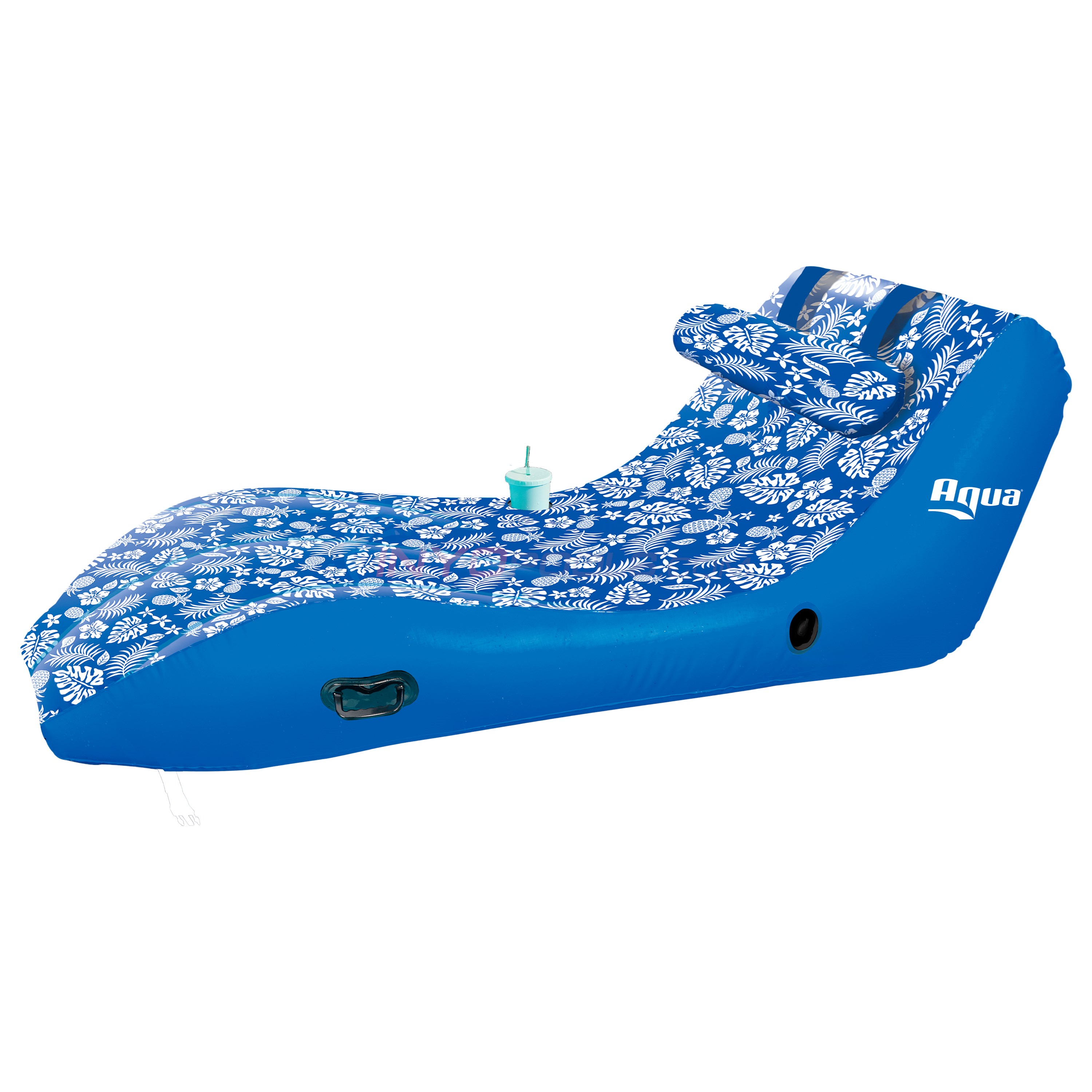 Aqua Leisure Ultra-Cushioned Comfort Lounge Blue Pineapple