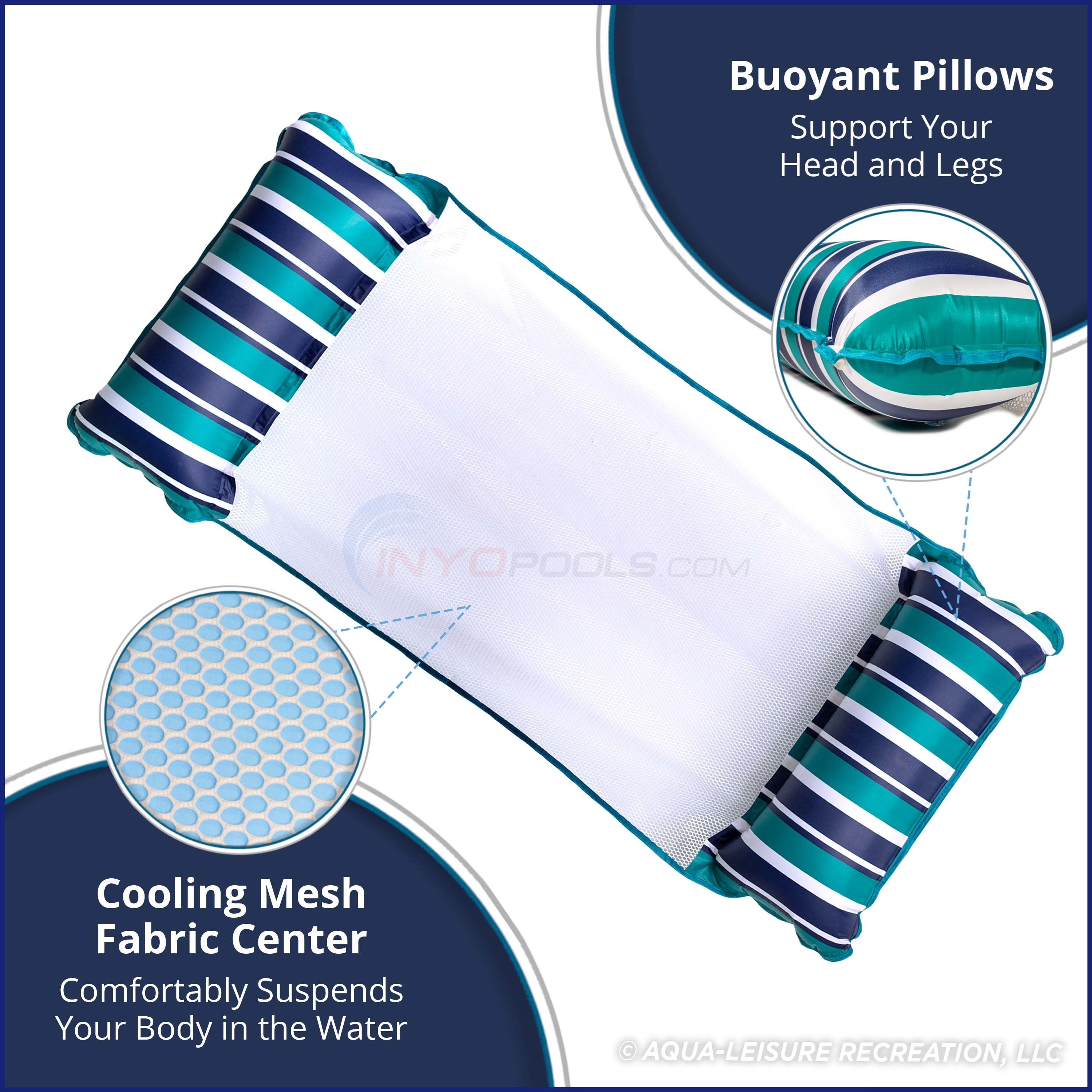 Aqua 4in1 Original Monterey Hammock XL Pool Float & Hammock, Navy