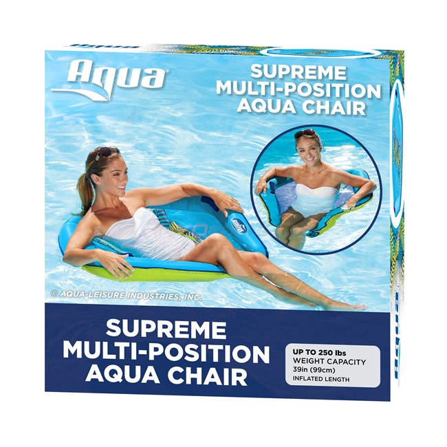 Aqua Leisure Aqua Deluxe Supreme Hex Pool Chair Lounge - Blue Fern - AZL20346
