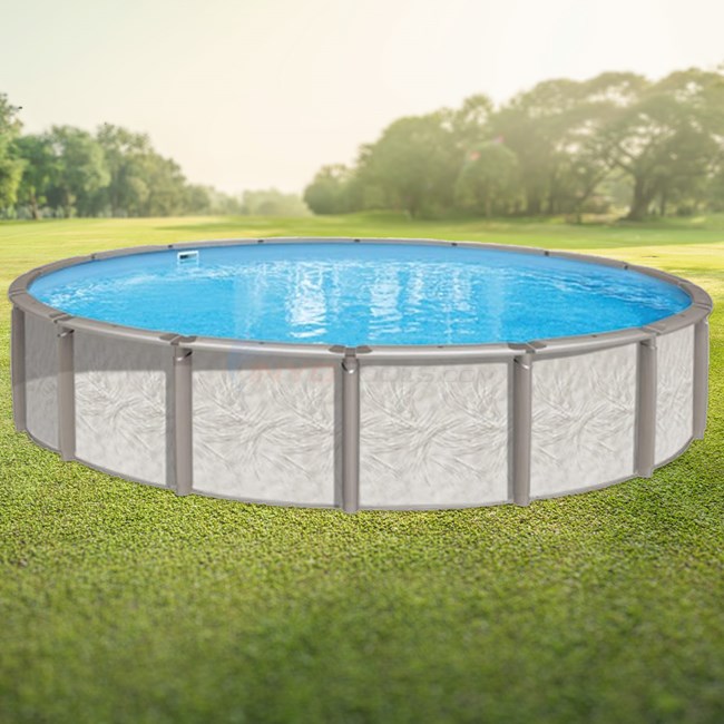 Wilbar 24' x 54" Round Saltwater Above Ground Pool by Azor, Liner, Pump, Filter and Skimmer Included - PAZO2454RRRRRRM10P