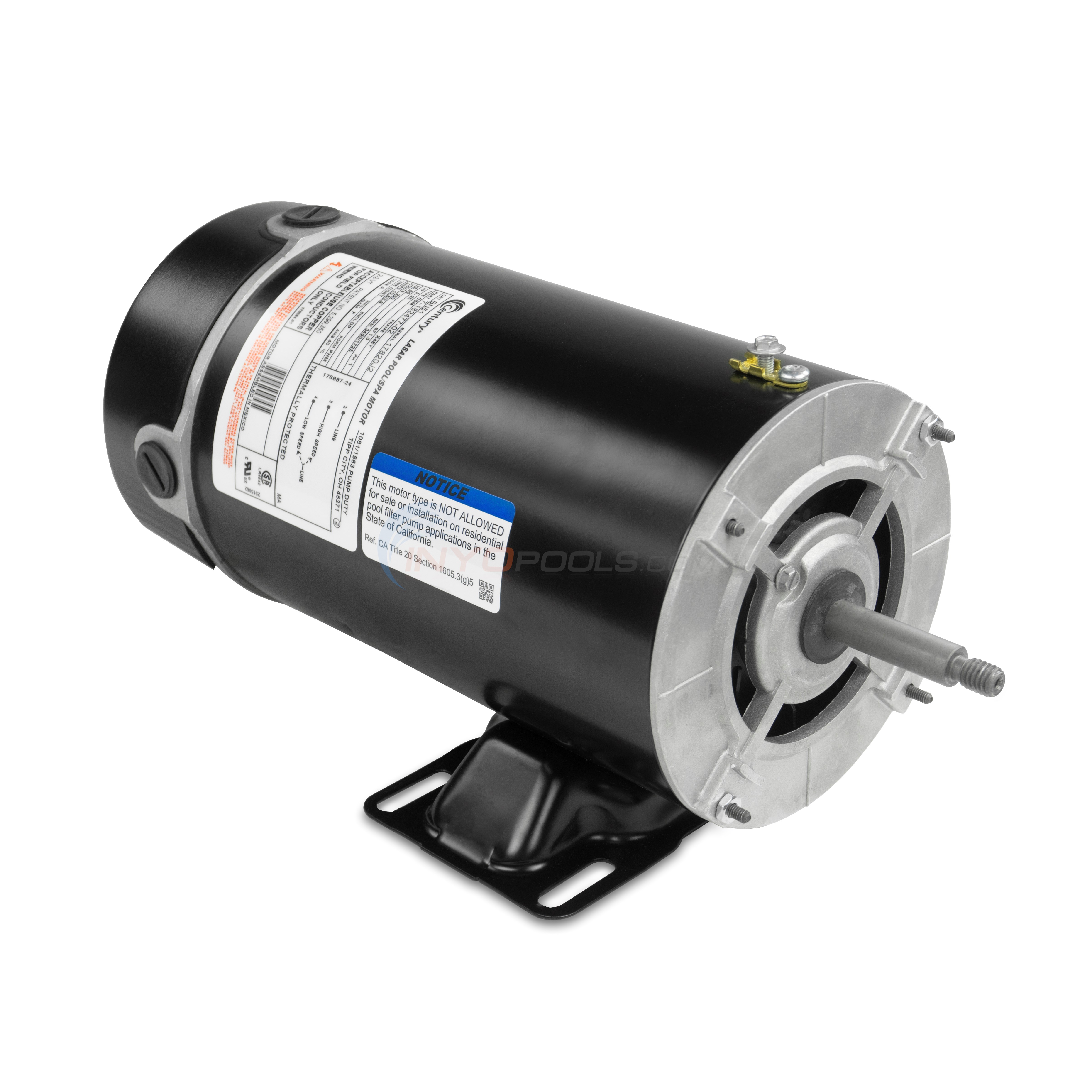 Century 2.0 Horsepower 230V Dual Speed Thru-Bolt 48Y Frame