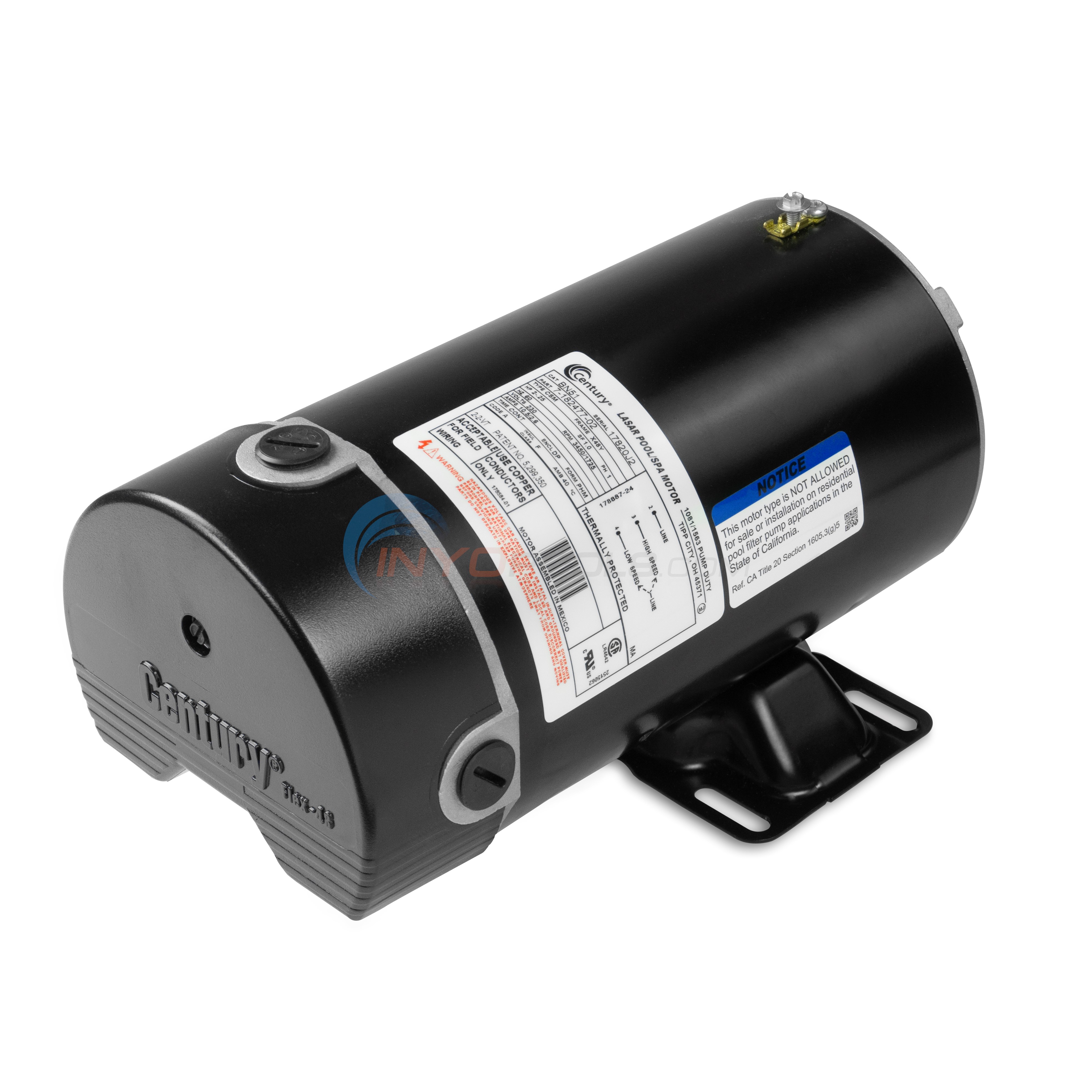 Century 2.0 Horsepower 230V Dual Speed Thru-Bolt 48Y Frame