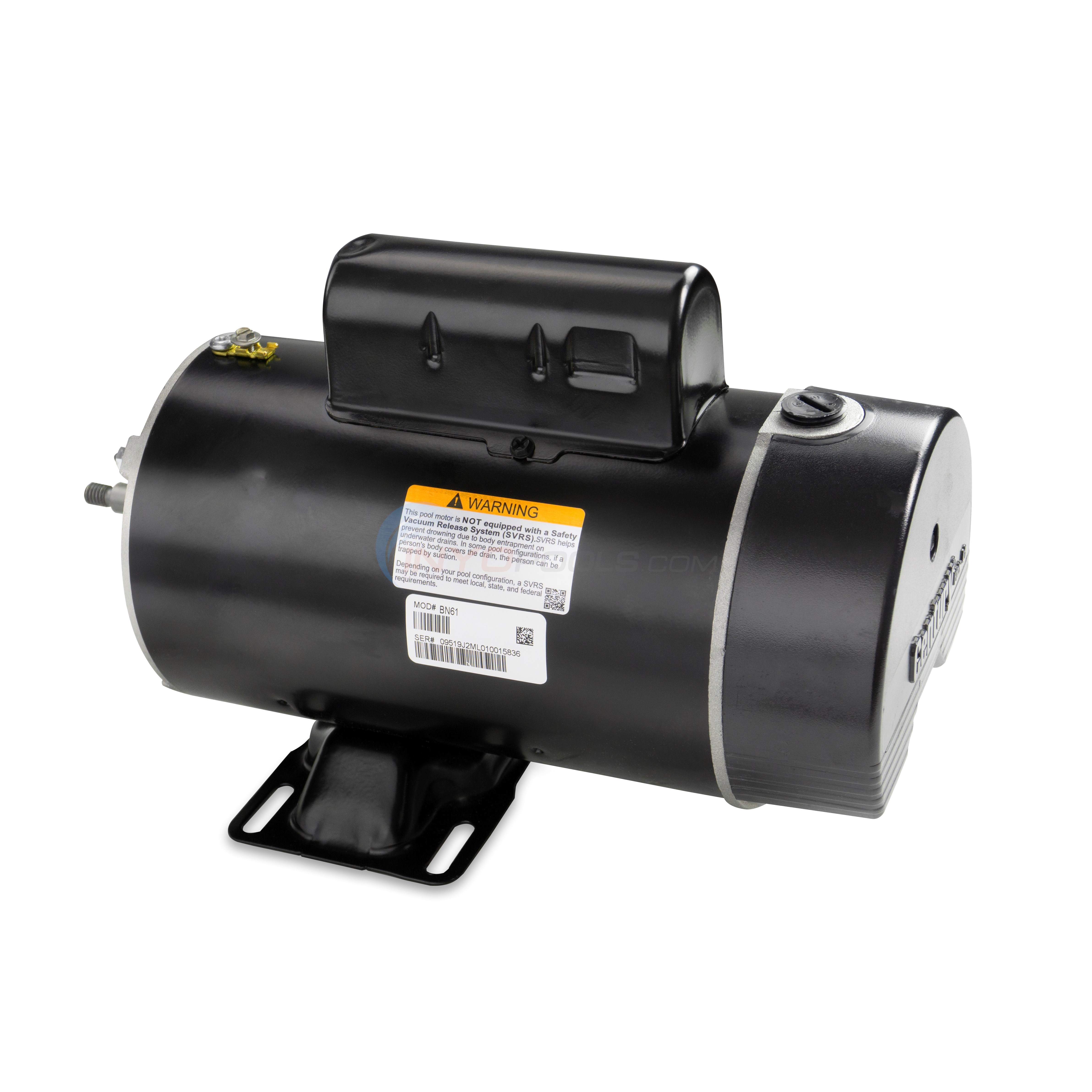 Magnetek Century (A.O. Smith) 2.0 HP Up Rate Low Amps Thru Bolt Motor, 48Y Frame, Dual Speed - Model BN61