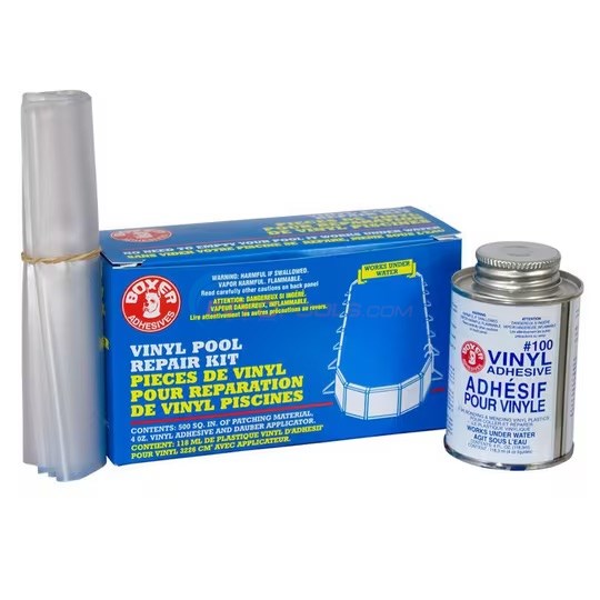 Boxer Adhesives Vinyl Pool Repair Kit 4oz with Clear Patch