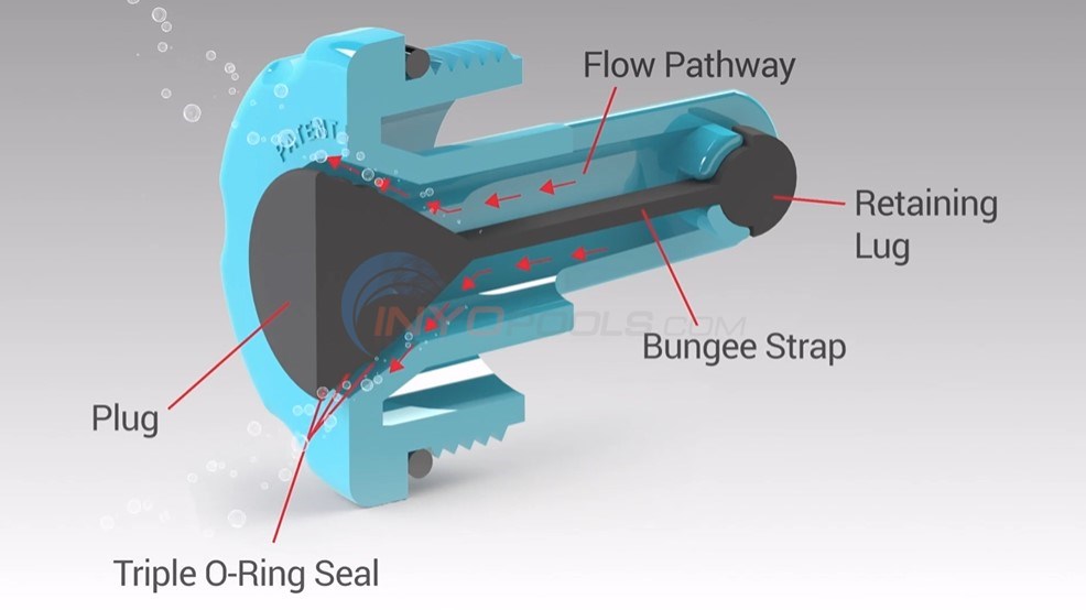 Bungee Blow Through Plastic Threaded Winter Plug for 1-1/2