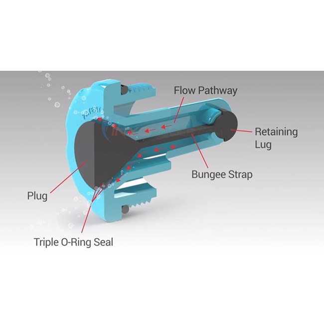Bungee Blow Through Plastic Threaded Winter Plug for 1-1/2