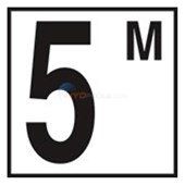 Depth Marker-Ceramic 6" B/W Skid Resist 5" Number Metric-5 with M