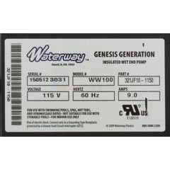 Waterway Genesis Generation 9.5 Amp Bath Pump 115 Volts w/Air