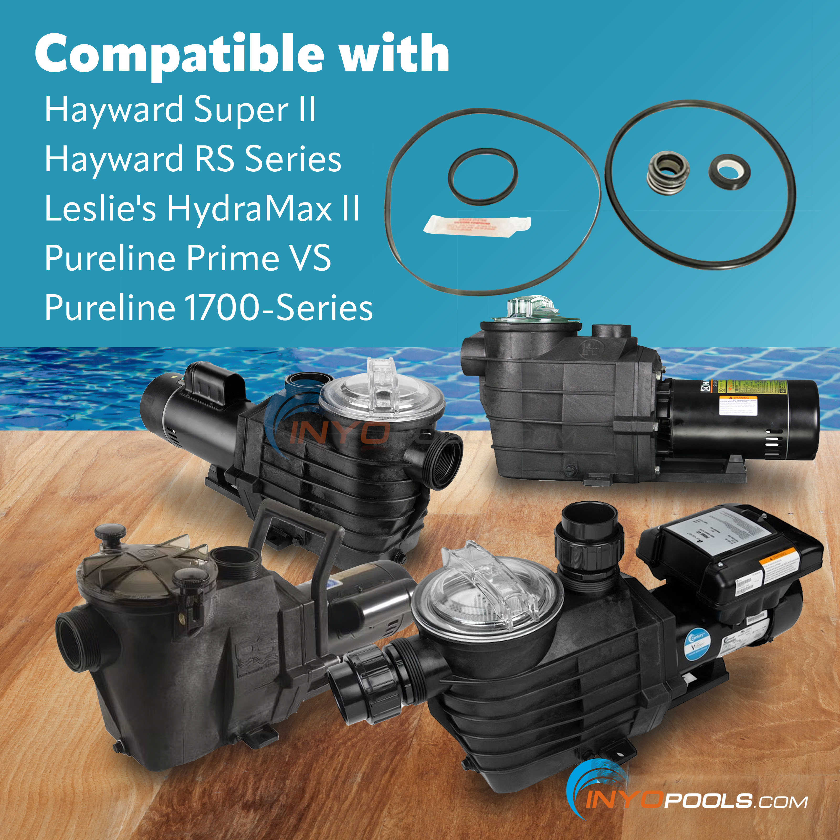 Hayward Super II Pool Pump Seal Kit | By Pureline | GOKIT2