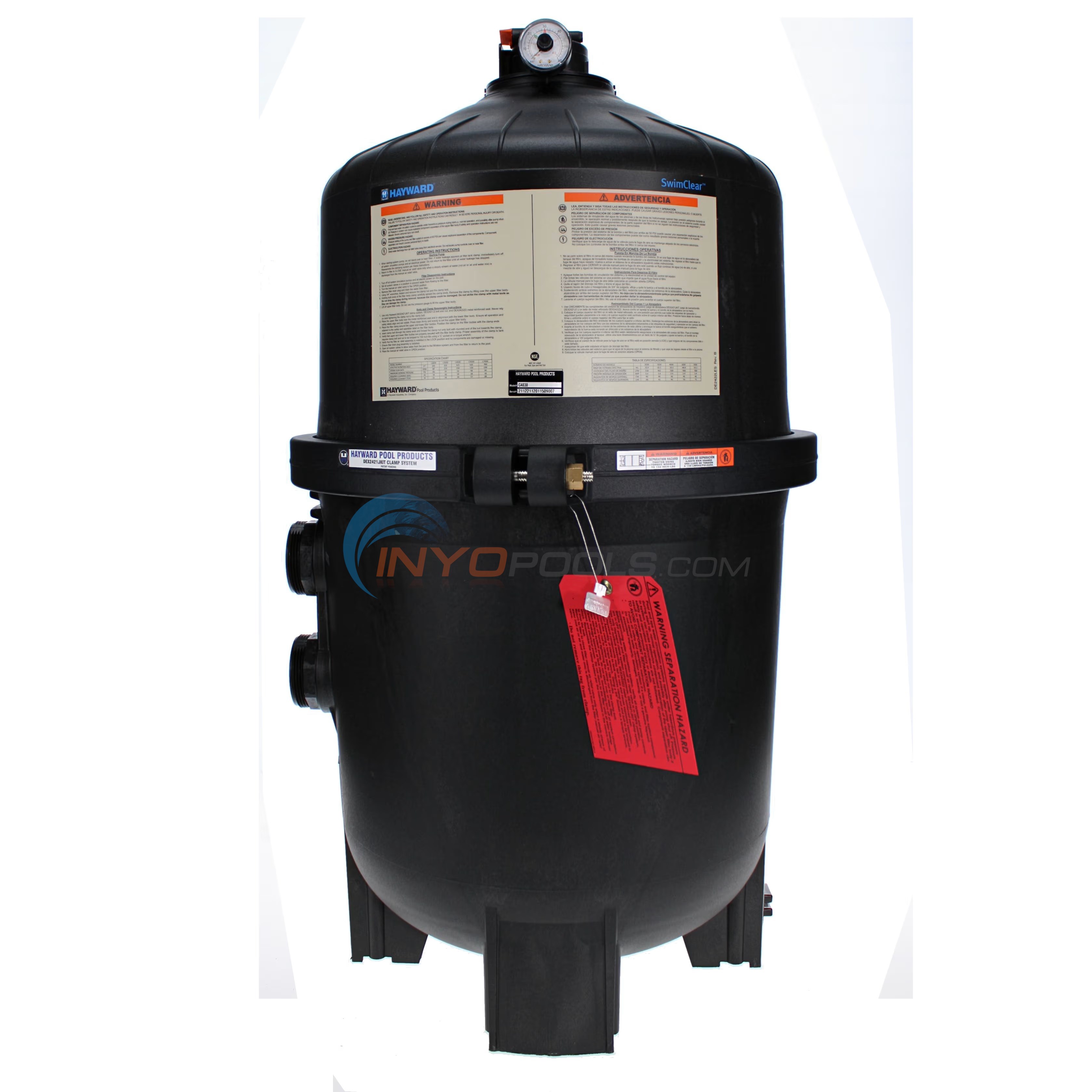 Hayward SwimClear 425 sq. ft. Cartridge Pool Filter, Black - W3C4030